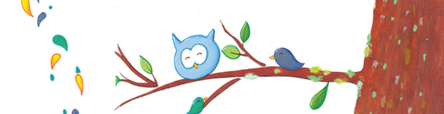 Dessin de deux oiseaux assis sur une branche d'arbre