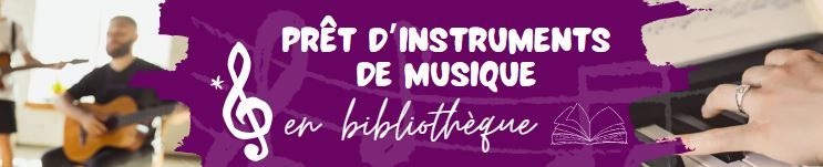 Fond violet  avec un homme qui joue de la guitare et une main qui joue du clavier